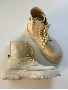 ZARA Lace - Up Ankle Boots Almond Size EU 36
